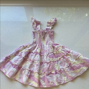 Hill House Pink and Yellow Smocked Top